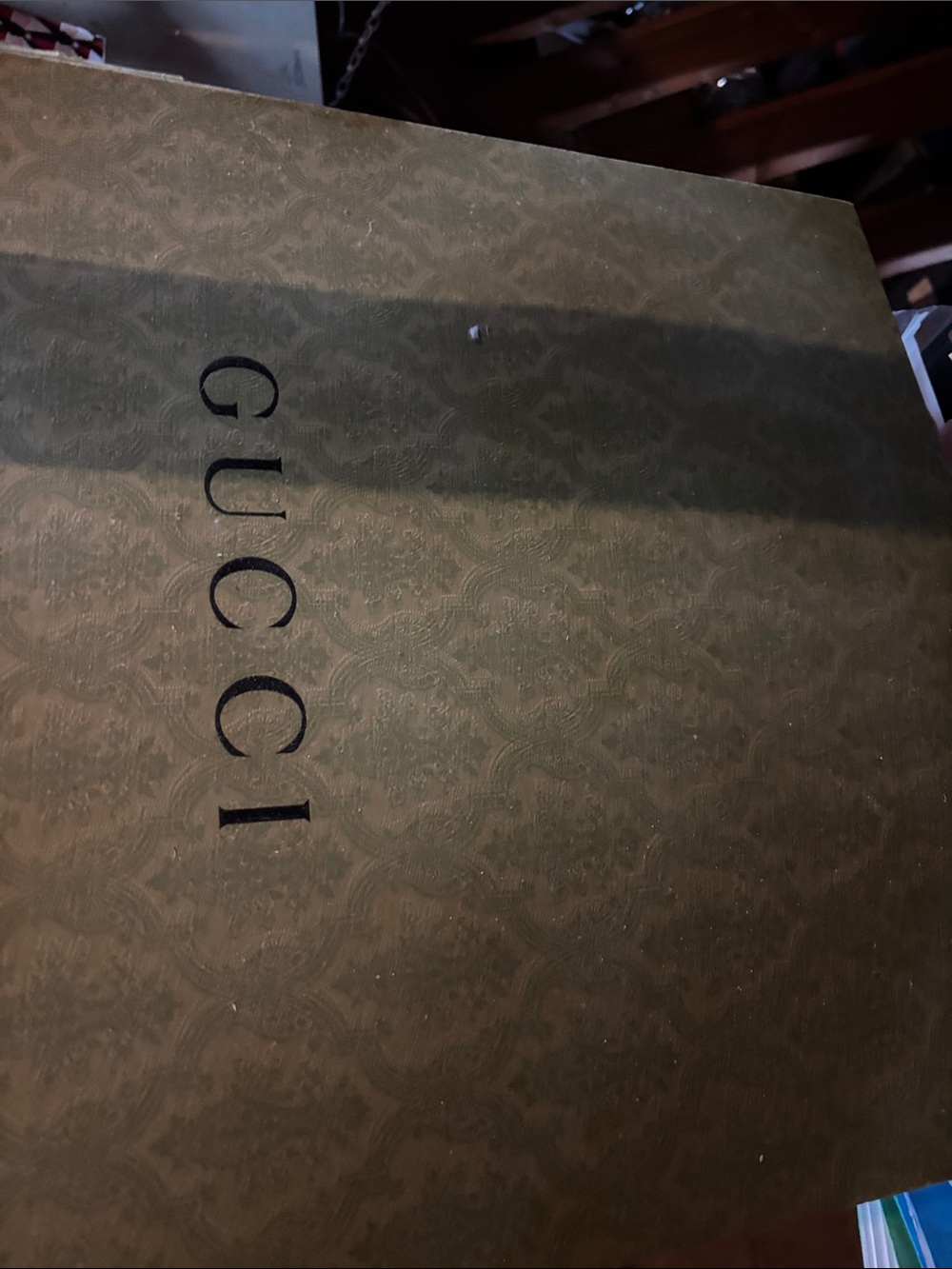 Gucci Olive Green Decorative Accent Box with Embossed Pattern